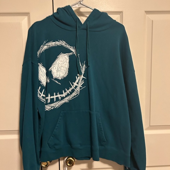 Teal Hoodie with White Graphic - Picture 1 of 4